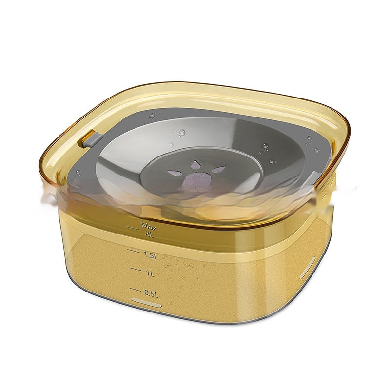 70oz Dog Water Bowl Large Capacity Spill Proof Dog Bowl Transparent 2L Visible Water Level Slow Drinking Bowl For Dogs And Cats Pet Products