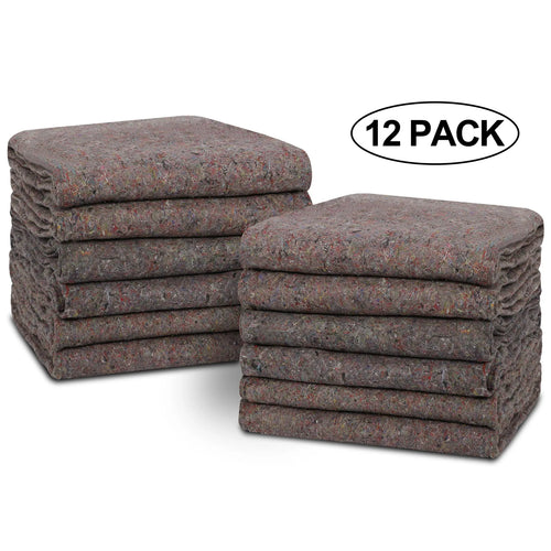 12 Pack Heavy Duty Moving Blankets 54” x 72” Shipping Furniture Protection Pads