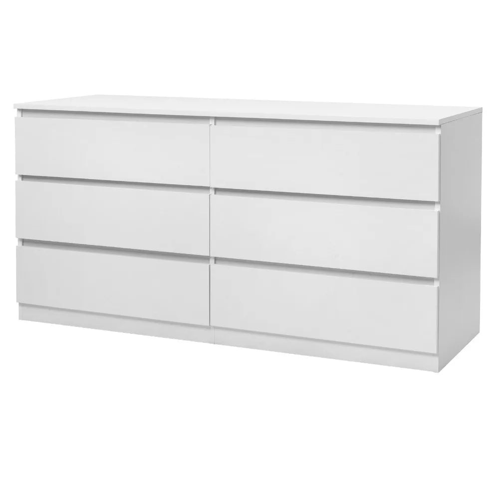 4/6 Drawer Dresser - Modern Chest of Drawers Wood Dressers Cut-Out Handles Room