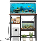 20-29-37 Gallon Fish Tank Stand with 3-Tier Adjustable Storage Shelves and Power Outlet, Reptile Tank Stand, 30.7" L*13.7"