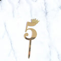 0-9 Crown Number Happy Birthday Cake Topper Gold Acrylic Wedding Party Cupcake Toppers for Baby Shower Gift Dessert Decoration