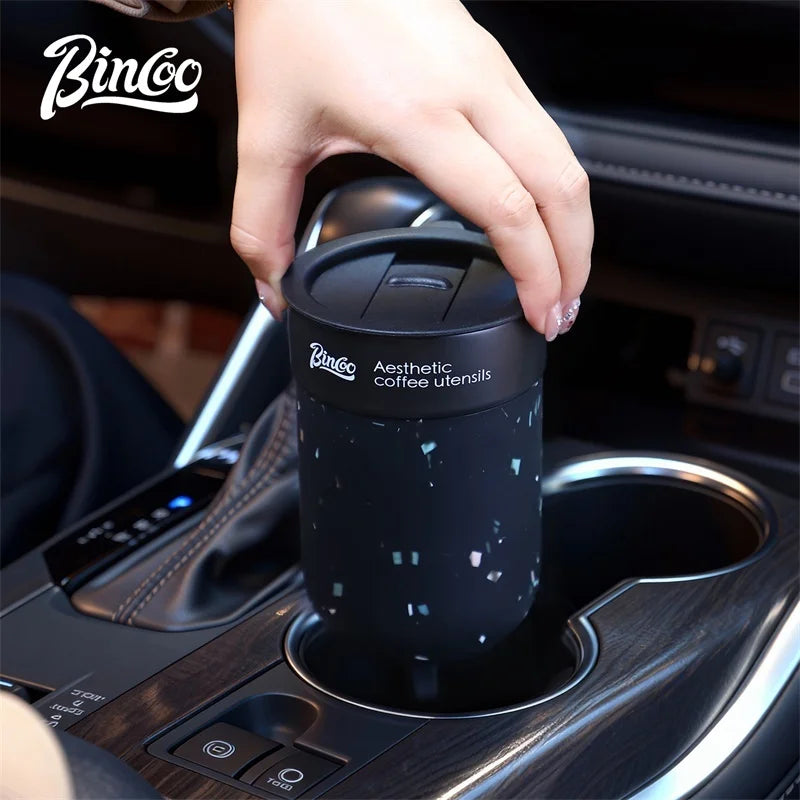 BINCOO Ceramic-lined Coffee Mug Thermal Cup Insulated Coffee Cup Portable for Office Travel and Outdoor 300ML