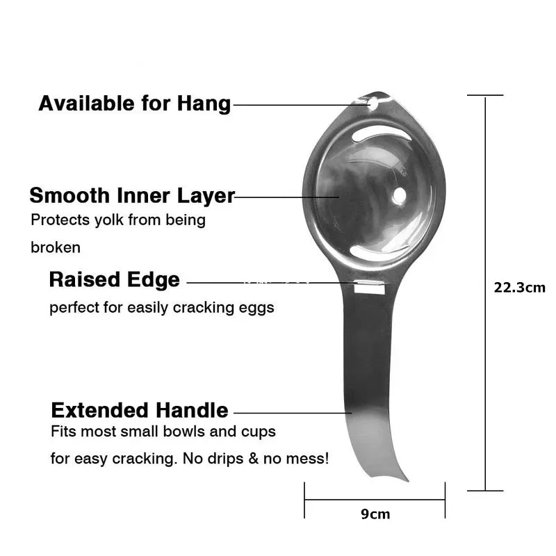 1 Piece Egg Separator Egg Yolk White Separator Stainless Steel Egg White Yolk Sifting Filter Egg Divider Kitchen Gadgets YY003