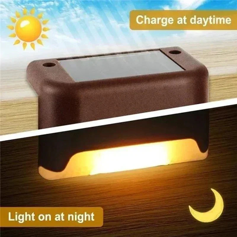 4/8/12Pack Solar Deck Lights, Auto On/Off Outdoor Waterproof Solar Step Wall Lights for Stairs Fence Yard Pathway Decoration