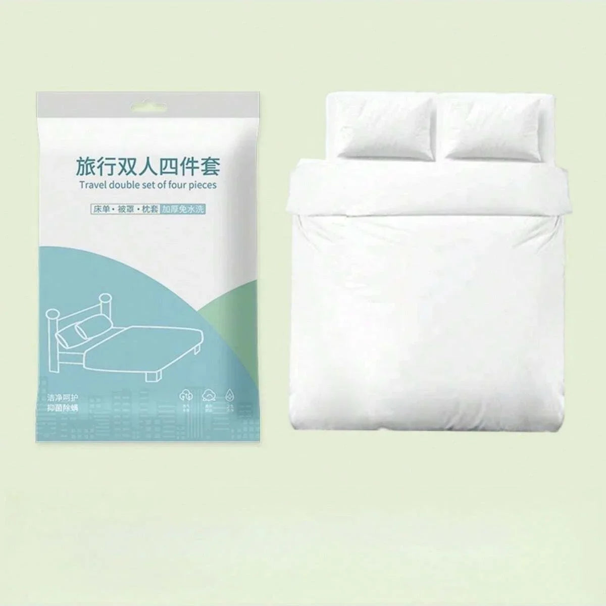 4 Pcs Disposable Bed Sheets King Size, Disposable Fitted Sheets Travel Bedding Cover for Hotel, Disposable Travel Sheet
