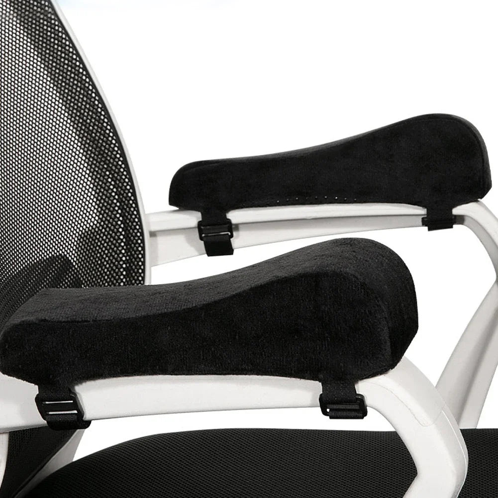 2 pc set of chair armrests for general office use. Ergonomic chair armrests designed to relieve pressure on elbows and forearms