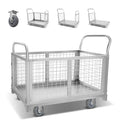 2200LBS Platform Truck Cart with Cage 4 in 1 Wire Mesh Cage Cart Basket Cart