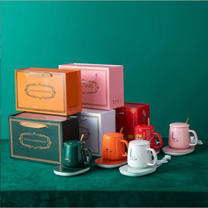 2025 warm and insulated coffee cups ceramic constant-temperature cups 55 degree warm ceramic cup with Jiapin mug gift box sets