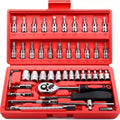 46 Piece Set of Combination Tools, Screwdriver Set, Ratchet Wrench, Multifunctional Repair, Home Installation, Socket Wrench