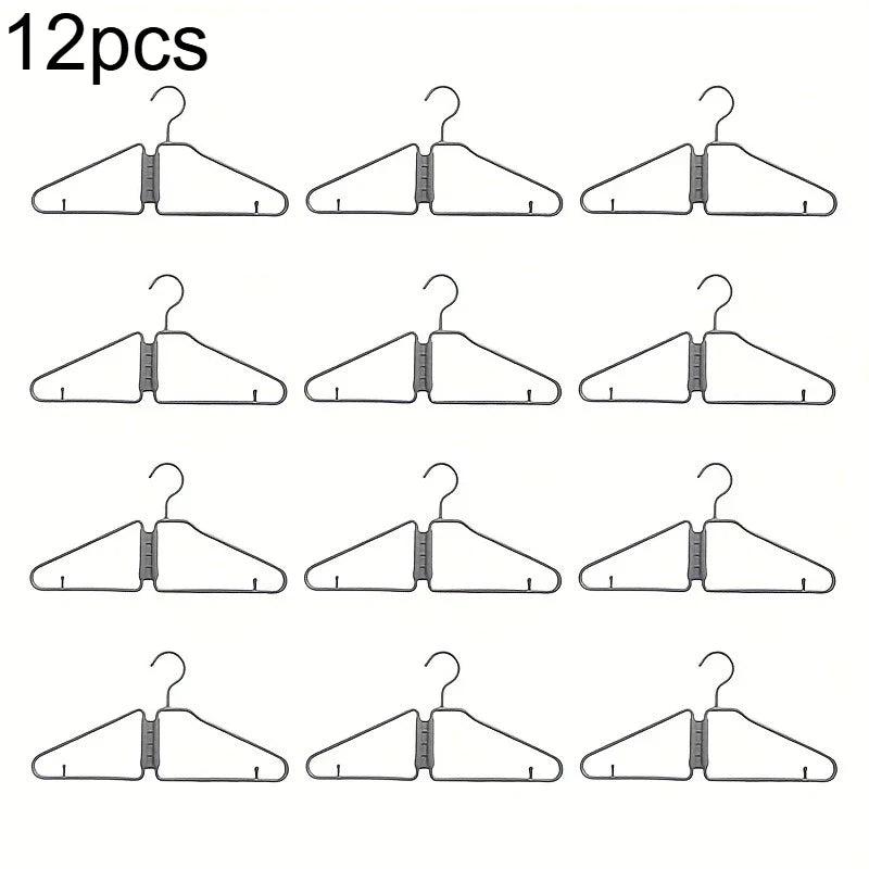 12pcs Foldable Coat Hangers - Portable Travel Hangers, Space-Saving Design,Ideal for Clothes & Coats