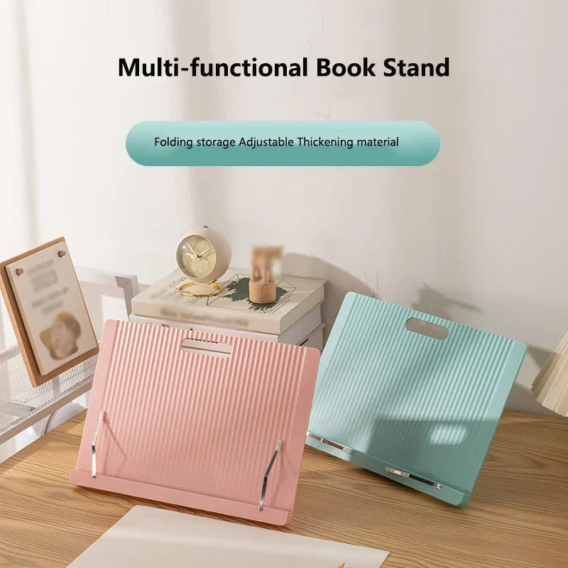 Adjustable Portable Folding Bookend Stand Reading Book Stand Books Recipe Shelf Folding Holder Organizer for Music Score Tablet