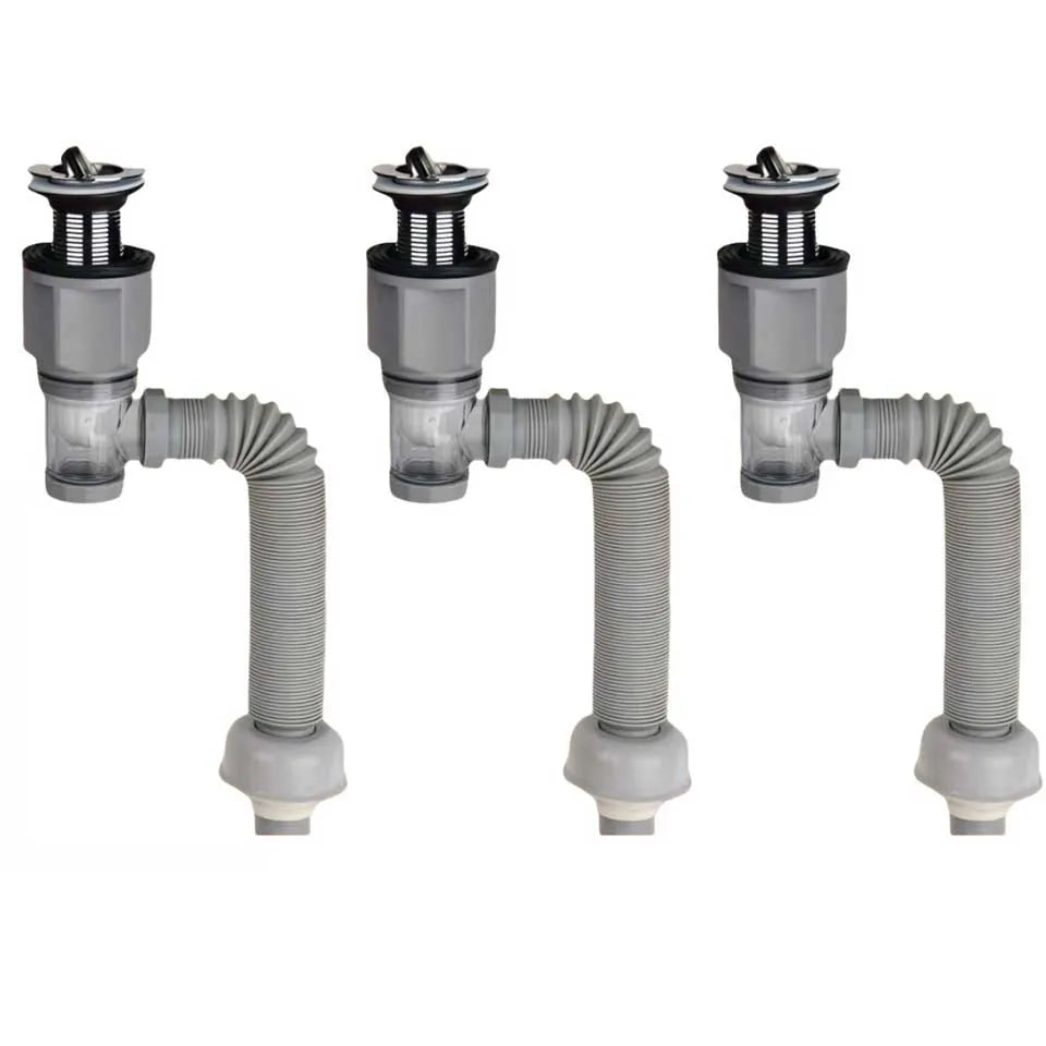 1-3PCS Multi Functional Universal Drain Hand Wash Basin Drain Pipe Basin Drain Pipe Non Adhesive Kitchen Drain Extension Pipe