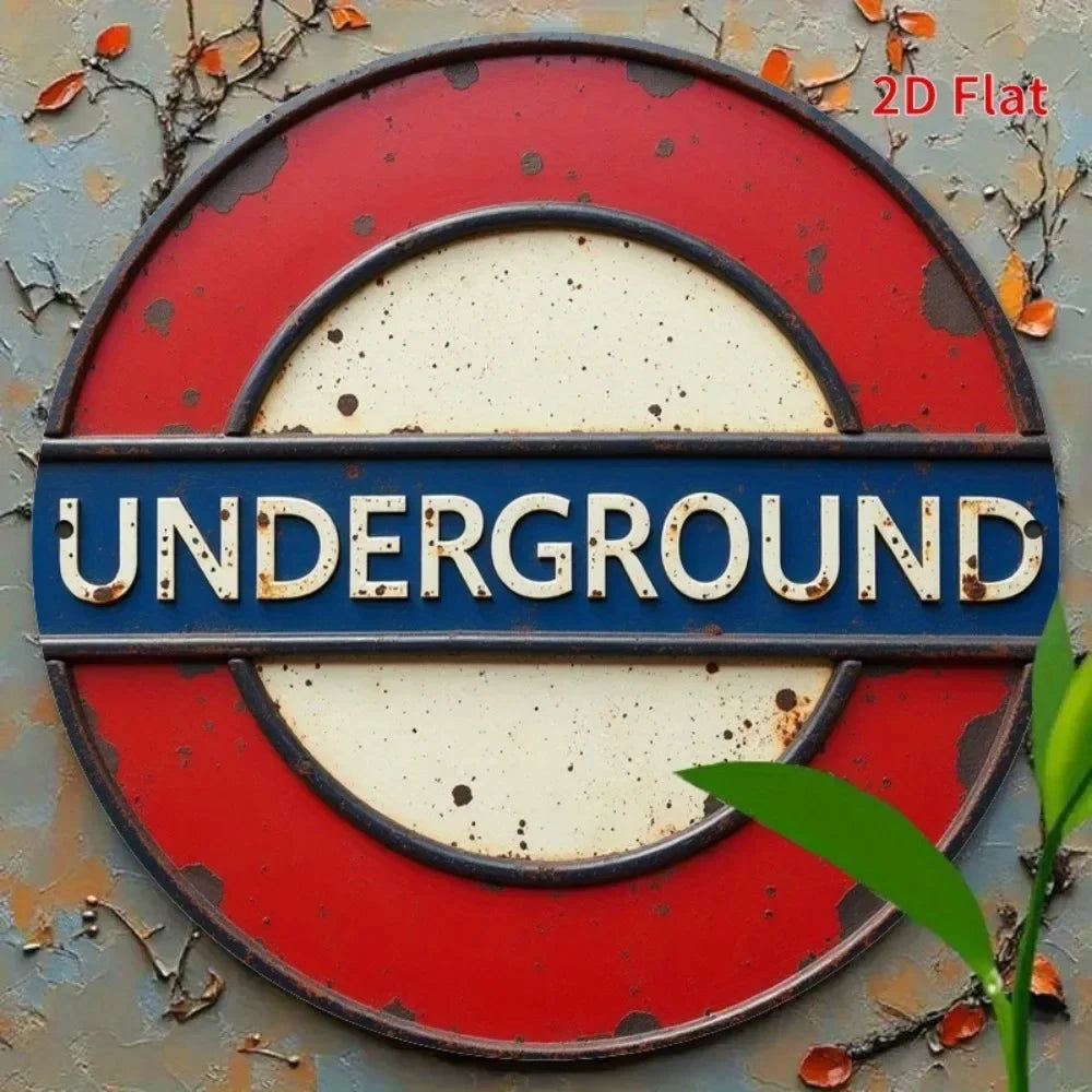 2D London Underground Vintage Metal Sign -Unique Decor for Home, Backyard - Perfect Gift for Friends & Colleagues