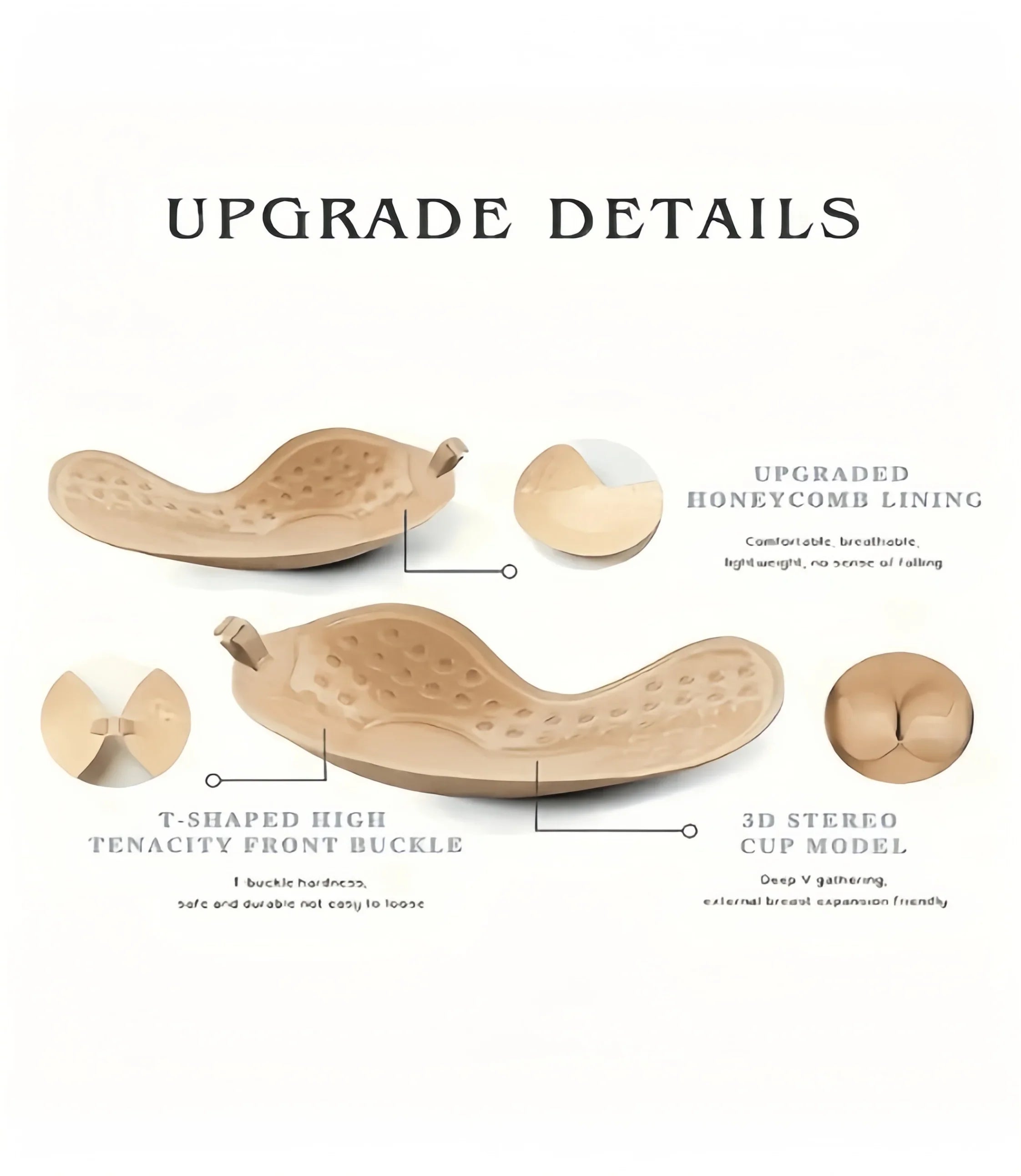 Adhesive bra, breathable adhesive bra, invisible strapless silicone bra, suitable for backless wear