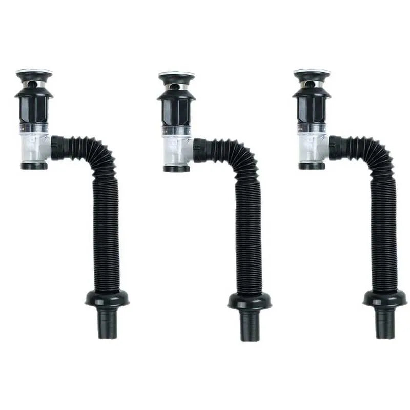 1-3PCS Multi Functional Universal Drain Hand Wash Basin Drain Pipe Basin Drain Pipe Non Adhesive Kitchen Drain Extension Pipe