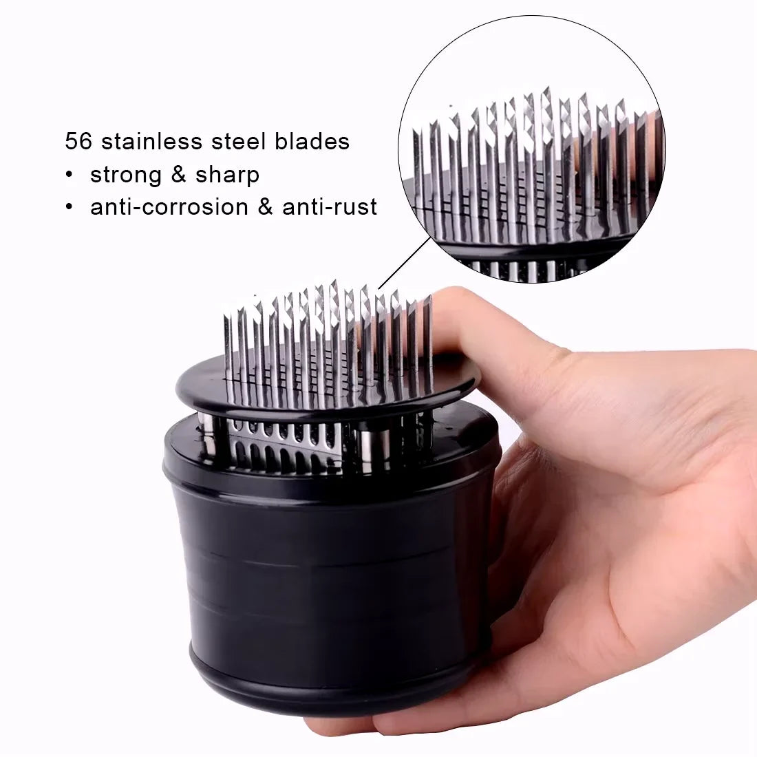 56 Ultra Sharp Blades Needle Meat Tenderizer Stainless Steel Meat Beaf Steak Tenderizer Tool With Safety Lock YY034