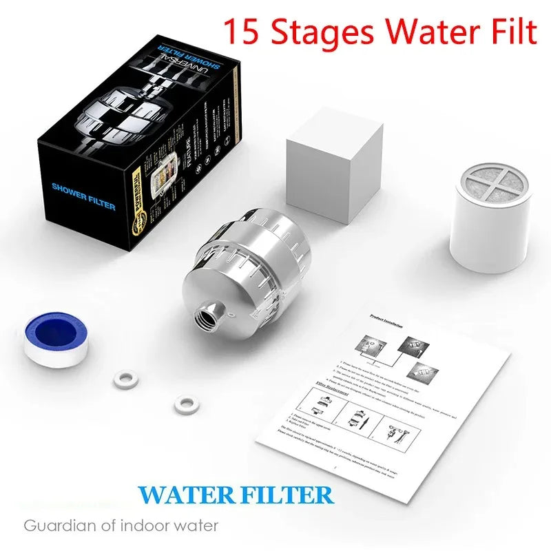 15-20 Stages High Output Shower Water Activated Carbon Filter Remove Chlorine Heavy Metals Filtered Showers Headhower Head Softe
