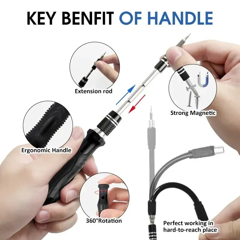 115 in 1 Professional Precision Screwdriver Set Magnetic Torx Hex Bits Repair Tool Kit for iPhone Xiaomi Mac PC Eyeglasses Watch