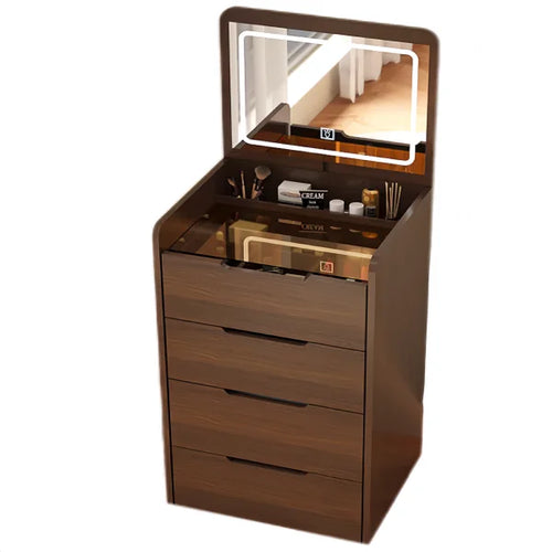 (60cm) 3 in 1 Vanity Desk with Plip Top Mirror, Small Make Up Vanity Set with Visible Glass Desktop
