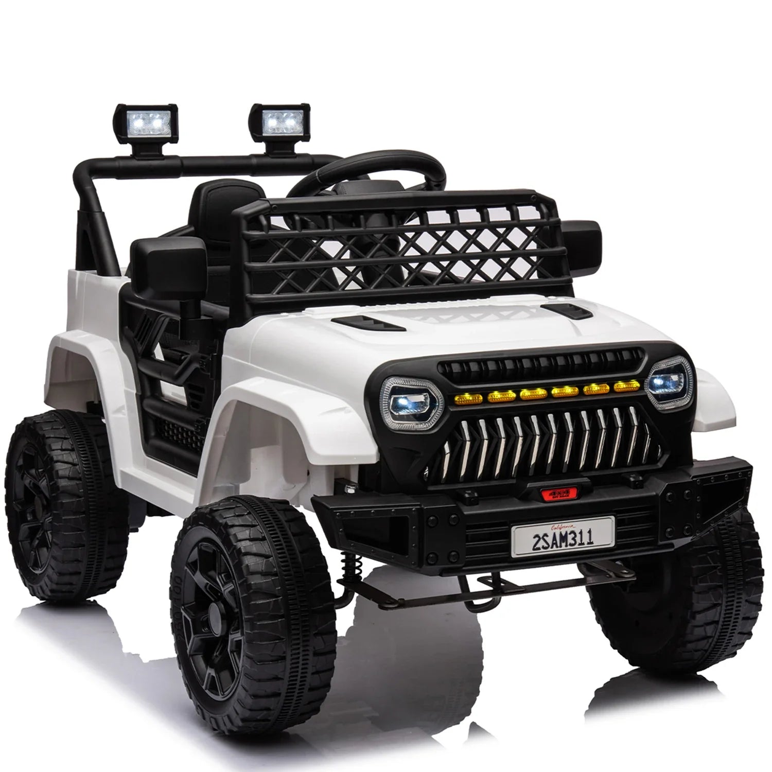 12V Kids Ride On Truck Car Toy Battery Powered Electric Vehicle with Remote Control, Spring Suspension, LED Lights, Music,