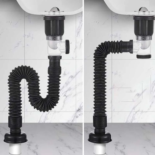 1-3PCS Multi Functional Universal Drain Hand Wash Basin Drain Pipe Basin Drain Pipe Non Adhesive Kitchen Drain Extension Pipe