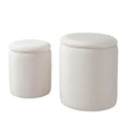 Pieces Velvet Storage Ottoman Set - Round Tufted Storage Bench with Removable Lid, Multifunctional Stool for Living Room Bedroom