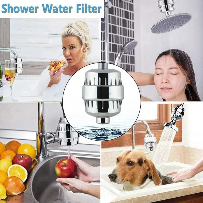 15-20Stages High householdto Remove Chlorine Fluoride Heavy Metals Filtered Soften Hard Water for Shower Head Cleaning Purifier
