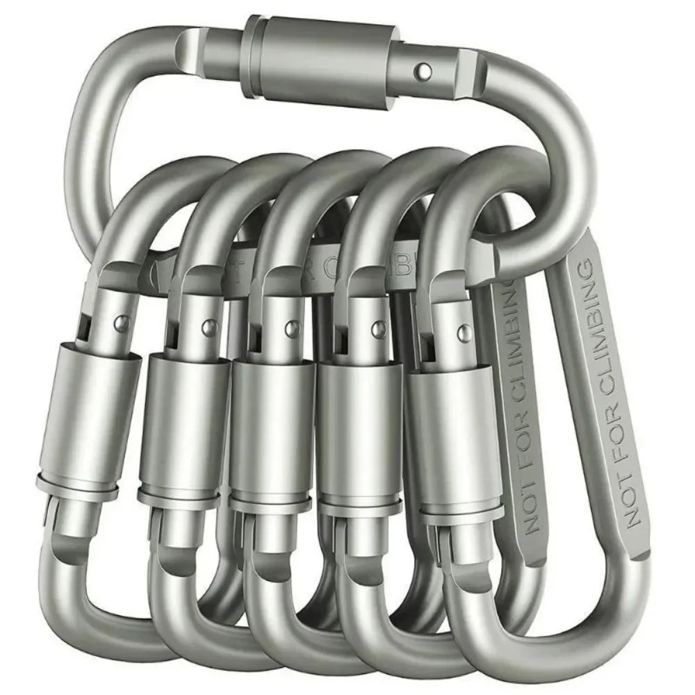 6 Pieces of D-type Spring Hook and Loop Spiral Doors Suitable for Outdoor Activities Such As Climbing, Camping, and Hiking