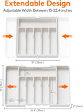 Expandable Utensil Organizer for Kitchen Drawers Large Silverware Drawer Organizer Divider Adjustable Cooking Utensil Tray