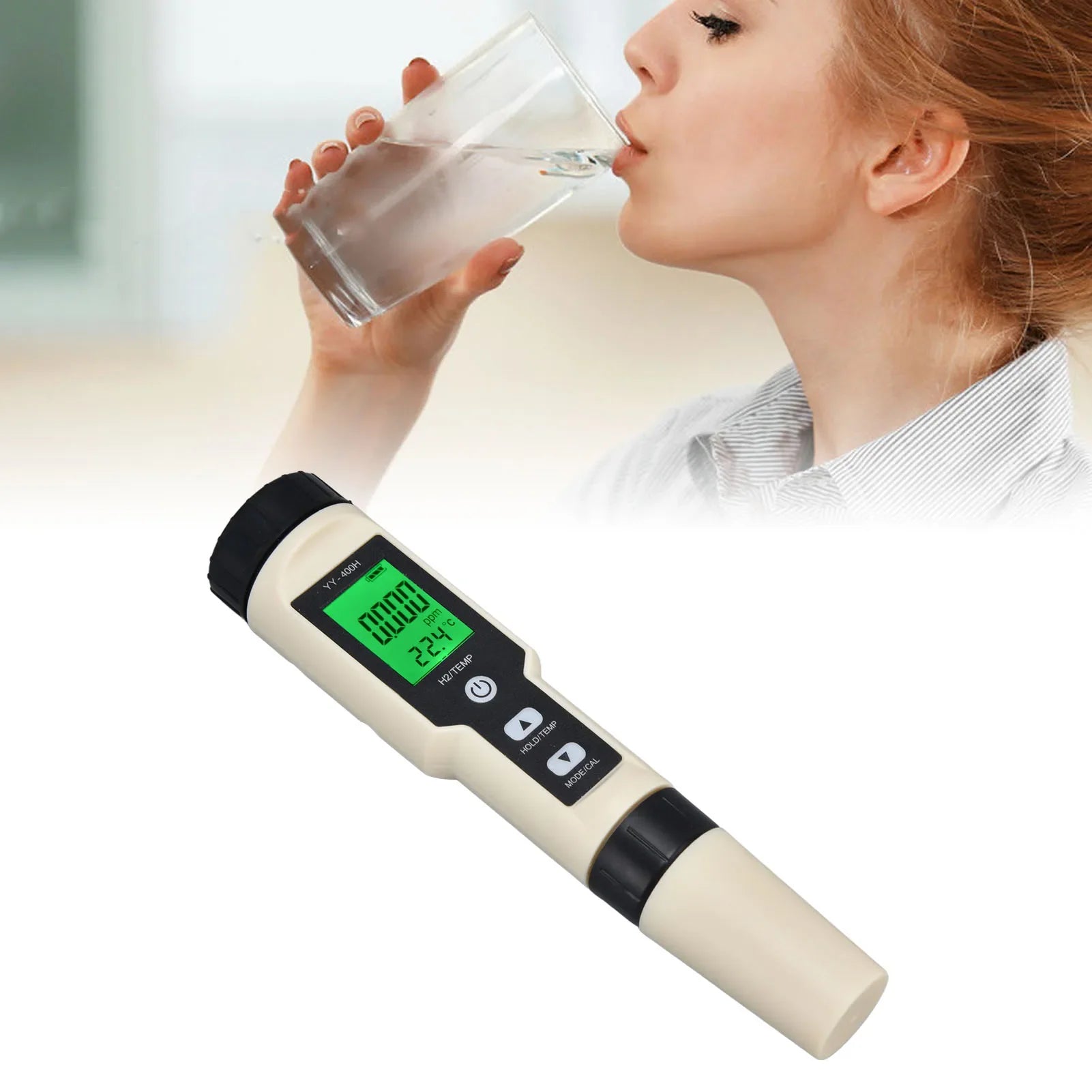 Hydrogen Test Pen High Sensitivity Backlit LCD Design Digital Hydrogen Meter for Aquariums Gardening Laboratories