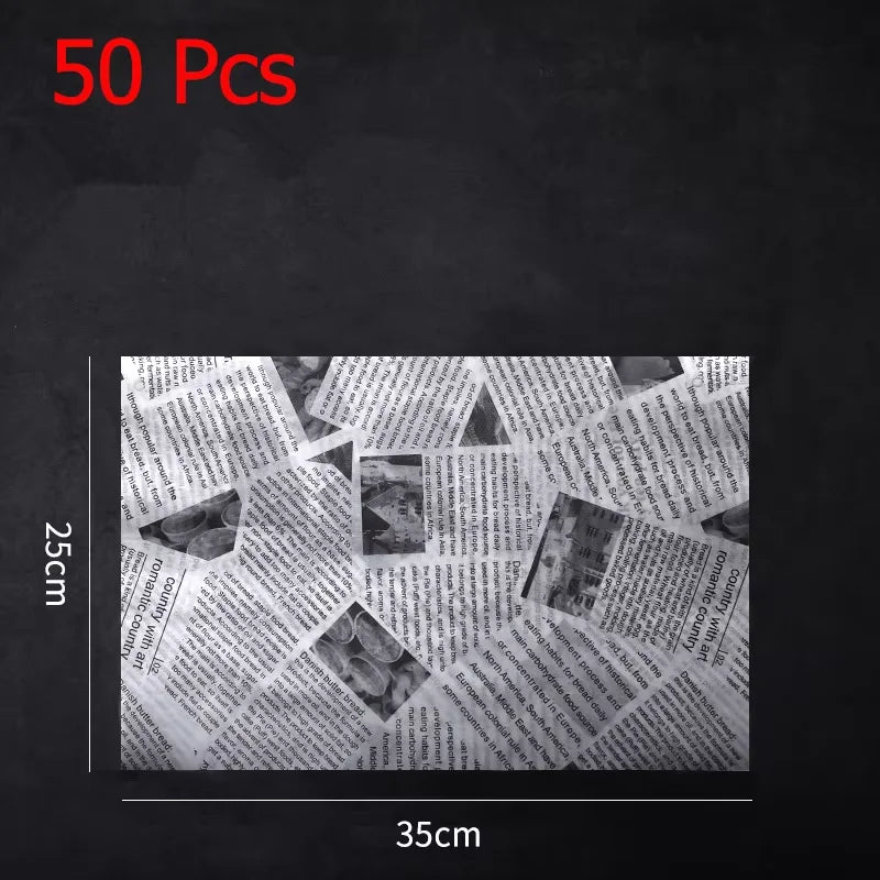 50 Pcs Parchment Paper Sheets Sandwich Wrap Wax Paper Deli Wax Paper Sheets Grease Resistant Tray Basket Liners Newsprint Paper