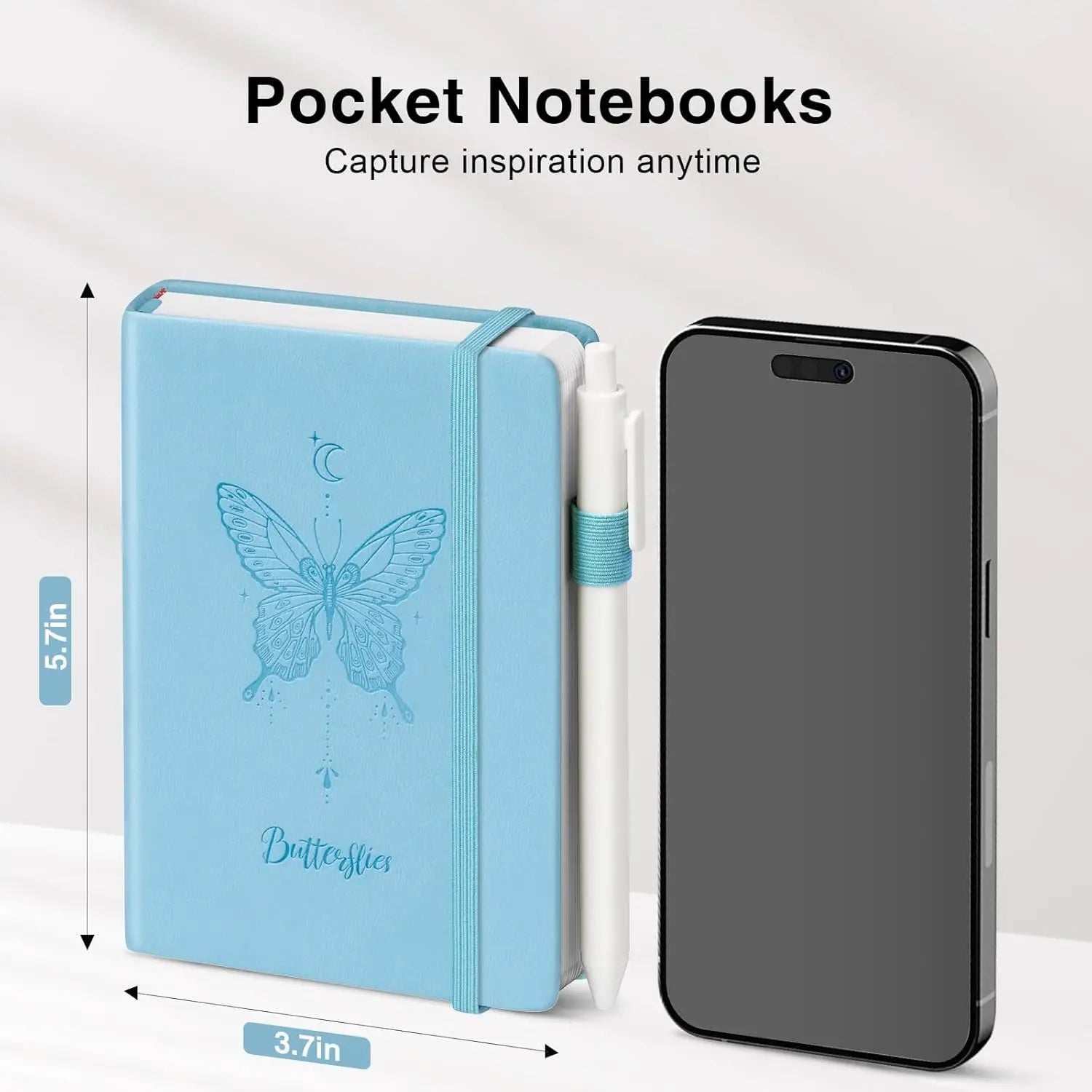 3-Pack A6 Pocket Notebooks, Lined Hardcover with Pens for Work Travel
