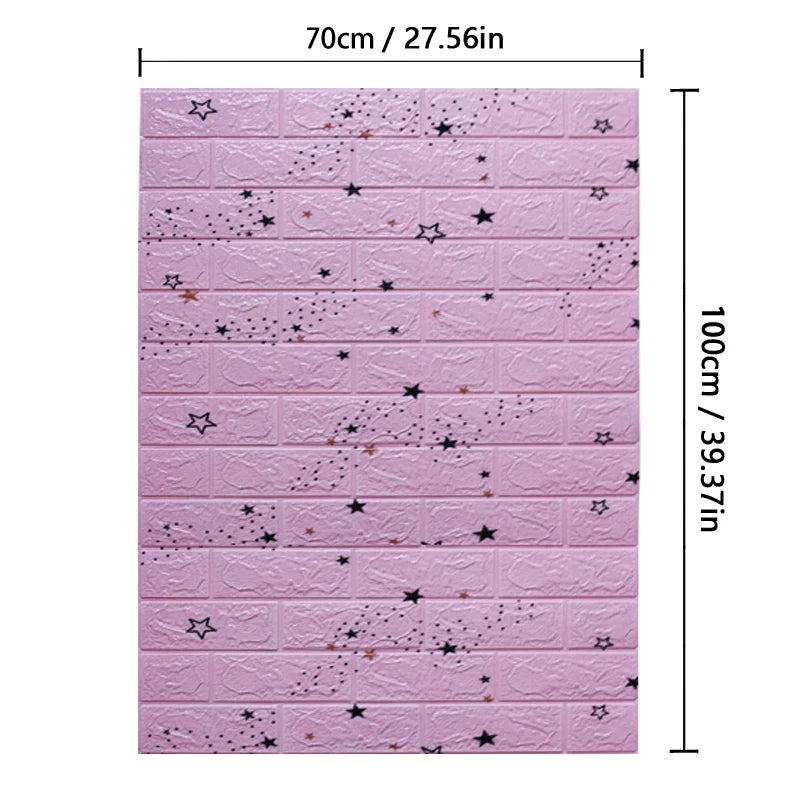 70cmx1/2/3/5/10m 3D Paper Wall Adhesive Living Room PVC Self-adhesive Panels Home Decoration Wallpapers Waterproof Wall Stickers