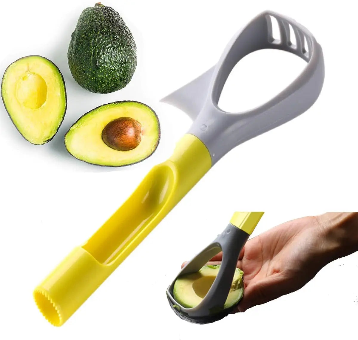 5 in 1 Avocado Slicer Multi-Function Avocado Masher Avocado Separator with Comfortable Handle Fruit Corer for Apple Pears