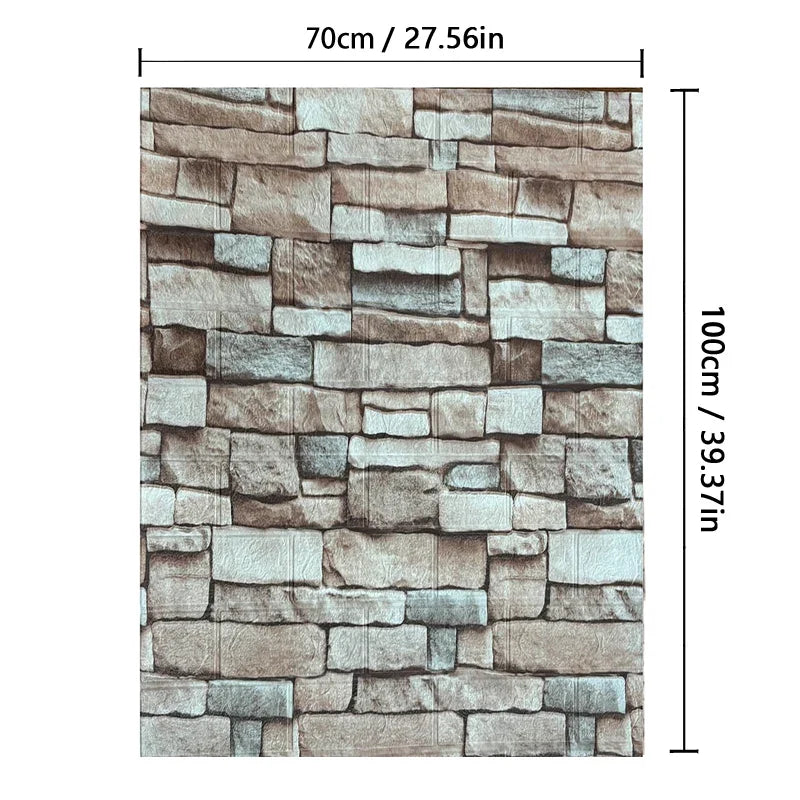 70cmx1/2/3/5/10m 3D Paper Wall Adhesive Living Room PVC Self-adhesive Panels Home Decoration Wallpapers Waterproof Wall Stickers