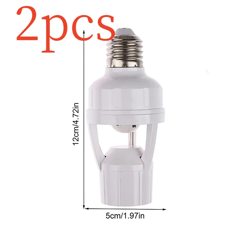 AC85-265V Socket Converter with 360 Degrees PIR Human Induction Motion Sensor LED E27 Lamp Base Intelligent Adjustable Switch