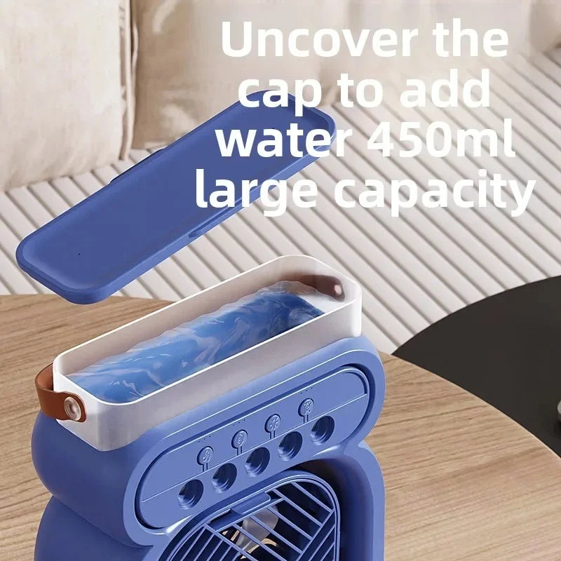 2025 USB Spray Fan Desktop Night Light Humidifier Outdoor Office Water Replenishment and Spray Fan in One Fan all the year round