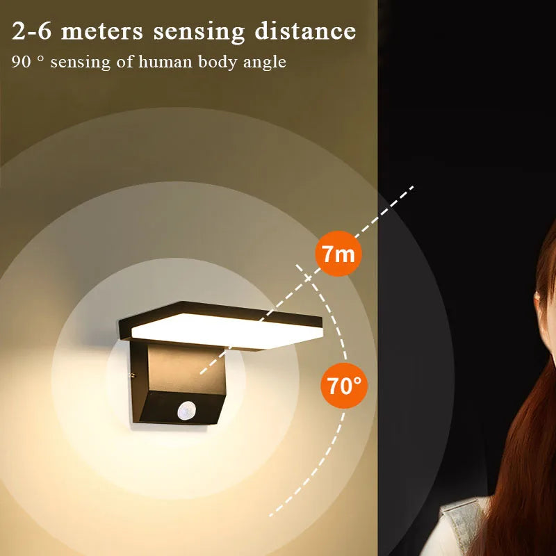 IP65 Waterproof Sensor Wall Lamp LED Outdoor Wall Light Adjustable Angle wall Lights  Aluminum Alloy Entrance Corridor Balcony