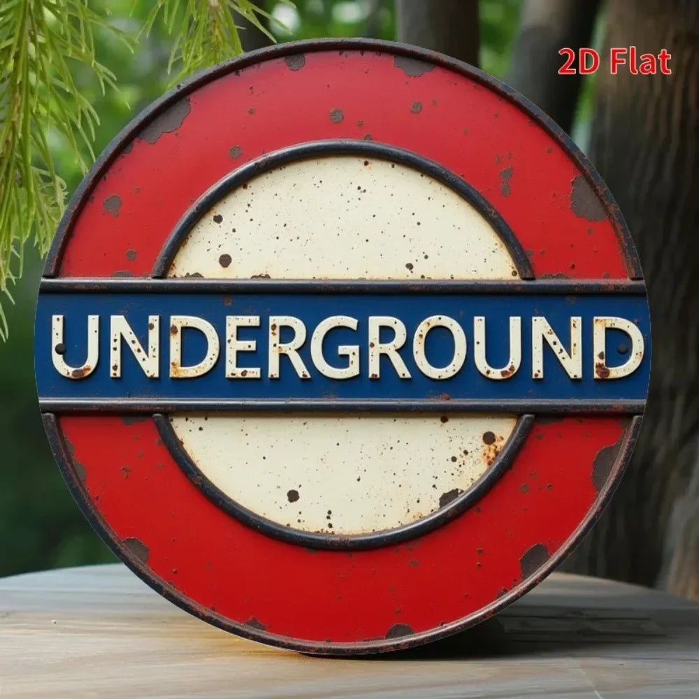 2D London Underground Vintage Metal Sign -Unique Decor for Home, Backyard - Perfect Gift for Friends & Colleagues