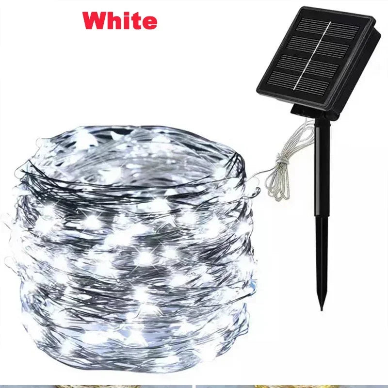 50/100/200/300/400LED Solar LED Light Outdoor Festoon Garden Fairy Light String Waterproof Christmas Garland Yard Decoration
