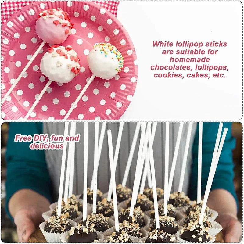 50Pcs 15cm Lollipop Cake Pop Sticks White Lollipop Sticks Reusable Candy Sticks Treat Sticks For Lollipop Candy Desserts YY178