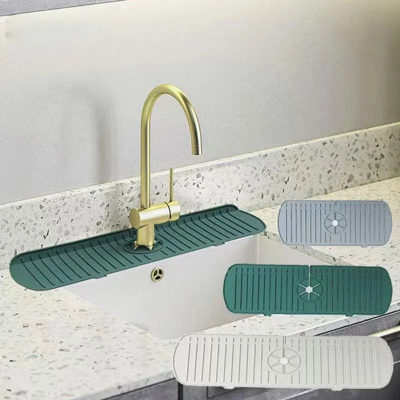 Silicone Drainage Pad Water Ripples Kitchen Bathroom Drainage Pad Wash Basin Sink Splash Proof Draining Pad Countertop Protector