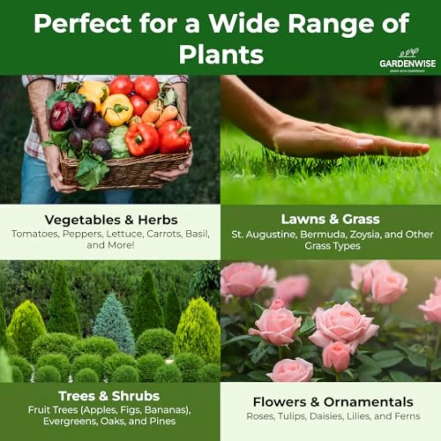 Slow Release - 10 10 10 All Purpose Granular Garden for Vegetables Tomato Arborvitae Shrubs Rose Flowers Fruit Fig Trees