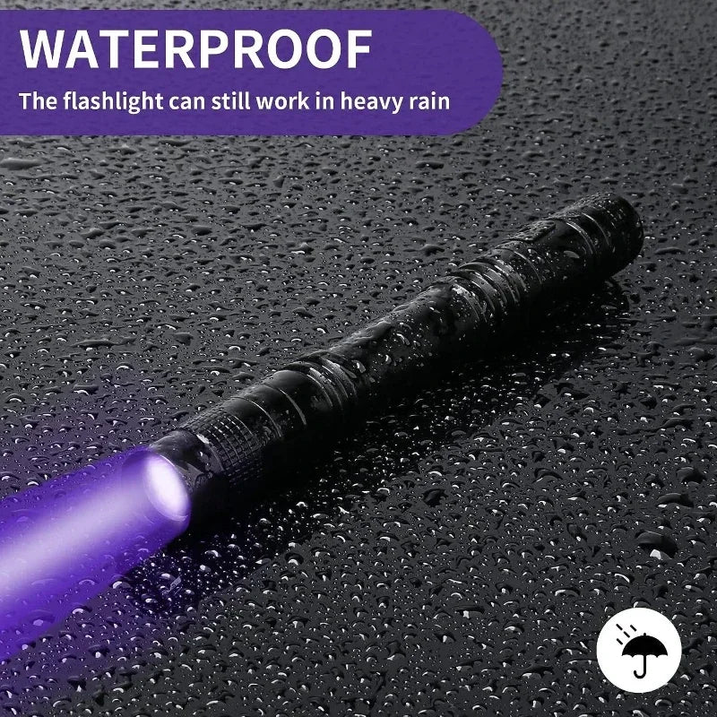 395nm UV Flashlight Ultraviolet Light,Pet Dog Cat Urine Detector Scorpion Finder,Portable UV Lamp w/ Pen Clip Use AAA Batteries