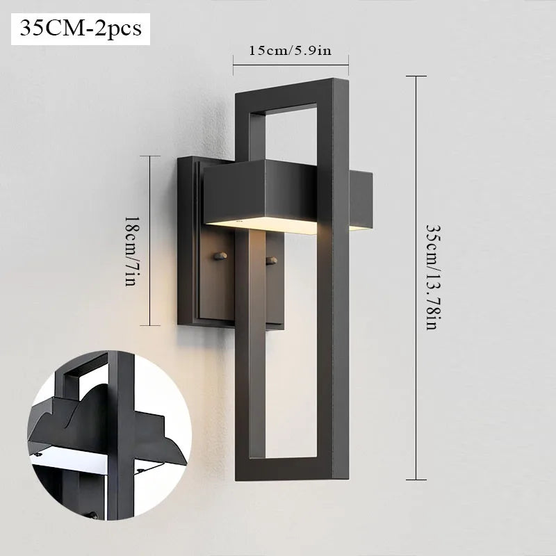 2PCS Outdoor Wall Lights IP65 waterproof 12W Wall lamp Modern LED for Garden Porch Street Light Vintage Black wall lamps