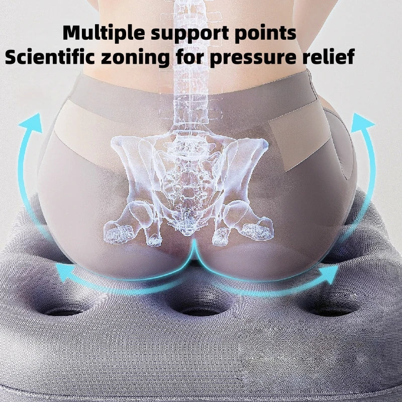 PVC inflatable seat cushion for portable storage, office and home use, anti slip and breathable chair cushion, anti hemorrhoid