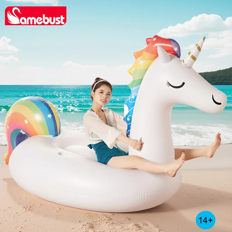 Camebust Inflatable Floating Swimming Pool Floats Unicorn Rider Animal Pool Floatsing Water Lounge Party Decoration