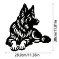 Artistic Metal German Shepherd Wall Art - Iron Silhouette Sculpture, Ideal for Outdoor Garden & Indoor Living Room Decor