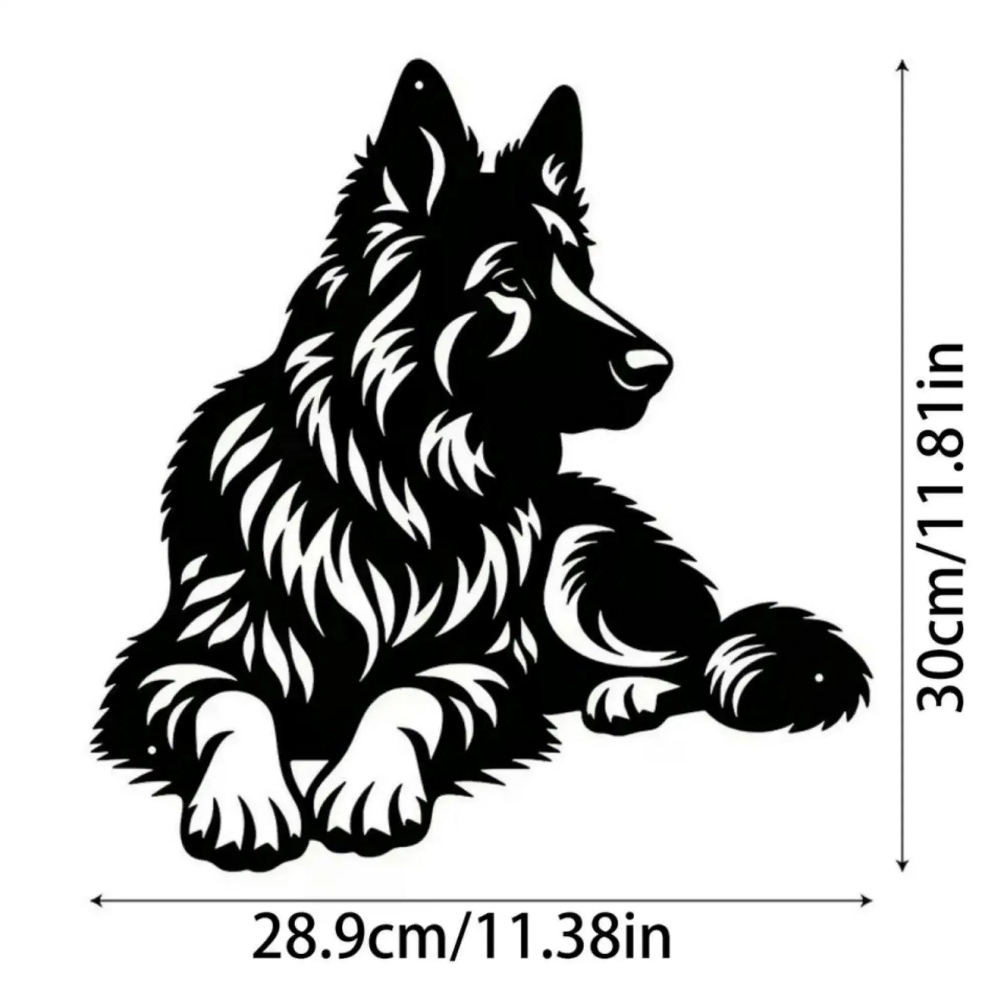 Artistic Metal German Shepherd Wall Art - Iron Silhouette Sculpture, Ideal for Outdoor Garden & Indoor Living Room Decor