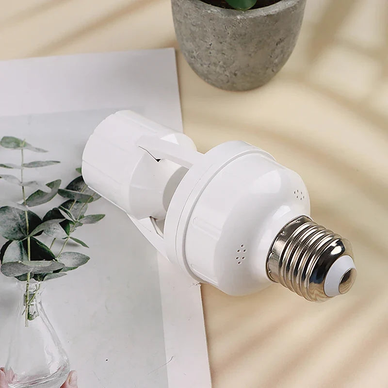 AC85-265V Socket Converter with 360 Degrees PIR Human Induction Motion Sensor LED E27 Lamp Base Intelligent Adjustable Switch
